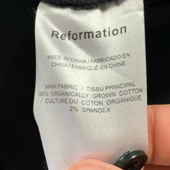 Reformation L Will Oversized Shirt Black Button Capsule Wardrobe Minimalist - Picture 9 of 9